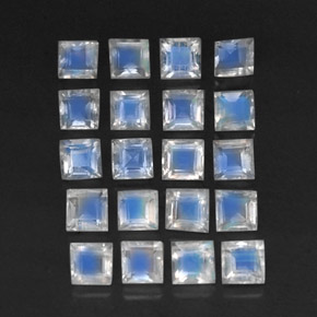 Gemas de piedra de luna arcoíris blanco natural de 3,39 ct, transparente, transparente / translúcido