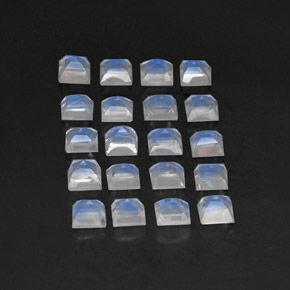 Gemas de piedra de luna arcoíris blanco natural de 3,39 ct, transparente, transparente / translúcido
