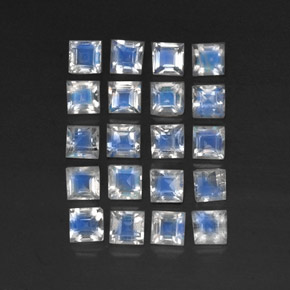 Gemas de piedra de luna arcoíris blanco natural de 3,55 ct, transparente, transparente / translúcido