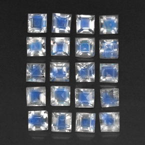 Gemas de piedra de luna arcoíris blanco natural de 3,55 ct, transparente, transparente / translúcido