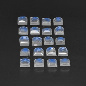 Gemas de piedra de luna arcoíris blanco natural de 3,55 ct, transparente, transparente / translúcido