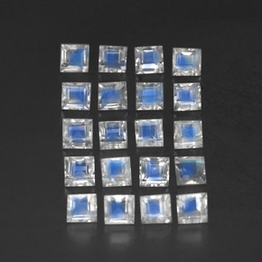 Gemas de piedra de luna arcoíris blanco natural de 3,58 ct, transparente, transparente / translúcido