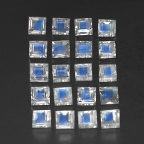 Gemas de piedra de luna arcoíris blanco natural de 3,58 ct, transparente, transparente / translúcido