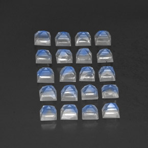 Gemas de piedra de luna arcoíris blanco natural de 3,58 ct, transparente, transparente / translúcido