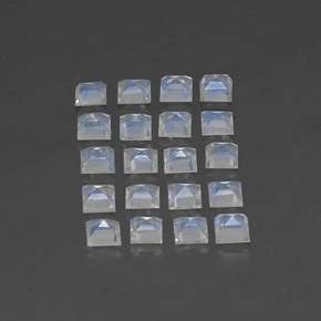 Gemas de piedra de luna arcoíris blanco natural de  ct, cuadrado, transparente