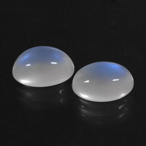 Gemas de piedra de luna arcoíris blanco natural de  ct, corte óvalo, transparente