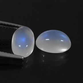 Gemas de piedra de luna arcoíris blanco natural de  ct, corte óvalo, transparente
