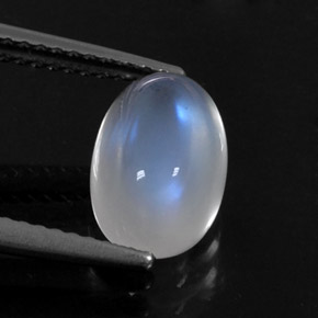 Piedra de luna arcoíris blanco natural de 2,79 ct, corte óvalo, transparente