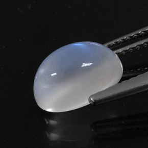 Piedra de luna arcoíris blanco natural de 2,75 ct, corte óvalo, transparente