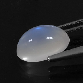 Piedra de luna arcoíris blanco natural de 2,81 ct, corte óvalo, transparente