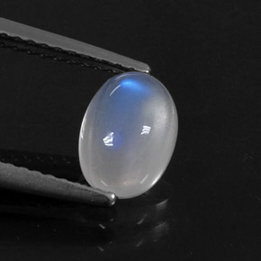 Piedra de luna arcoíris blanco natural de 1,41 ct, corte óvalo, transparente