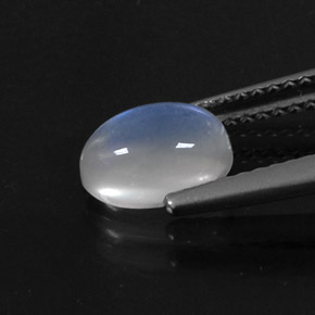 Piedra de luna arcoíris blanco natural de 1,41 ct, corte óvalo, transparente