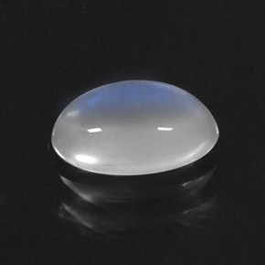 Piedra de luna arcoíris blanco natural de 1,09 ct, corte óvalo, transparente