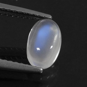 Piedra de luna arcoíris blanco natural de 1,09 ct, corte óvalo, transparente