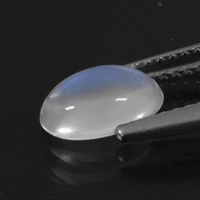 Piedra de luna arcoíris blanco natural de 1,09 ct, corte óvalo, transparente