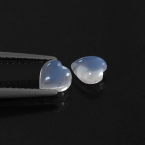 Gemas de piedra de luna arcoíris blanco natural de  ct, forma de corazón, transparente