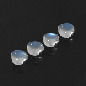 Gemas de piedra de luna arcoíris blanco natural de  ct, forma de corazón, transparente