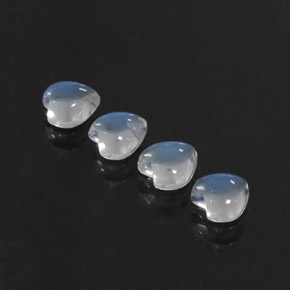 Gemas de piedra de luna arcoíris blanco natural de  ct, forma de corazón, transparente