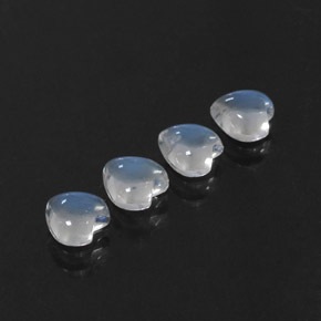 Gemas de piedra de luna arcoíris blanco natural de  ct, forma de corazón, transparente