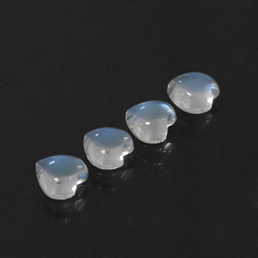 Gemas de piedra de luna arcoíris blanco natural de  ct, forma de corazón, transparente