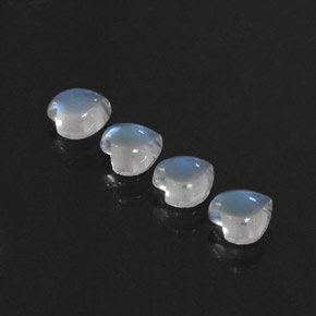 Gemas de piedra de luna arcoíris blanco natural de  ct, forma de corazón, transparente