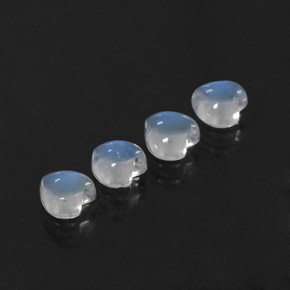 Gemas de piedra de luna arcoíris blanco natural de  ct, forma de corazón, transparente