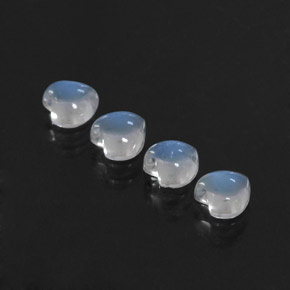 Gemas de piedra de luna arcoíris blanco natural de  ct, forma de corazón, transparente