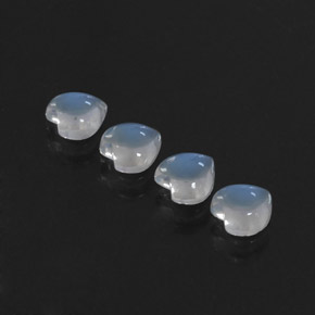 Gemas de piedra de luna arcoíris blanco natural de  ct, forma de corazón, transparente