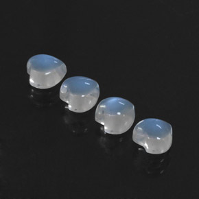 Gemas de piedra de luna arcoíris blanco natural de  ct, forma de corazón, transparente