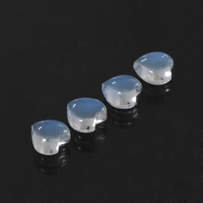 Gemas de piedra de luna arcoíris blanco natural de  ct, forma de corazón, transparente
