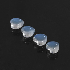 Gemas de piedra de luna arcoíris blanco natural de  ct, forma de corazón, transparente