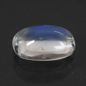 Piedra de luna arcoíris blanco natural de 0,90 ct, corte cojín, transparente
