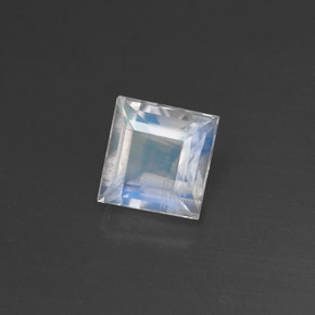 Piedra de luna arcoíris blanco natural de 0,77 ct, cuadrado, transparente