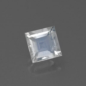 Piedra de luna arcoíris blanco natural de 0,47 ct, cuadrado, transparente