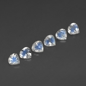 Gemas de piedra de luna arcoíris blanco natural de  ct, en forma de pera, transparente