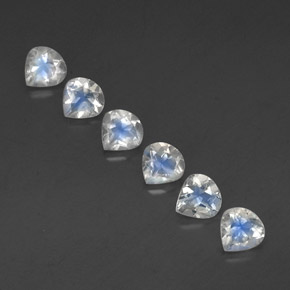Gemas de piedra de luna arcoíris blanco natural de 2,37 ct, en forma de pera, transparente