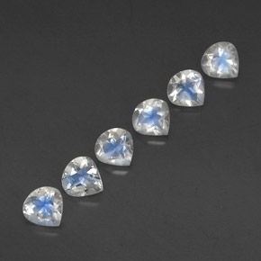 Gemas de piedra de luna arcoíris blanco natural de 2,37 ct, en forma de pera, transparente