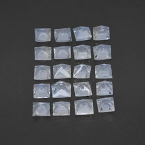 Gemas de piedra de luna arcoíris blanco natural de 2,51 ct, cuadrado, transparente
