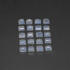 Gemas de piedra de luna arcoíris blanco natural de  ct, cuadrado, transparente