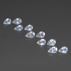 Gemas de piedra de luna arcoíris blanco natural de  ct, en forma de pera, transparente