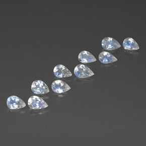 Gemas de piedra de luna arcoíris blanco natural de  ct, en forma de pera, transparente