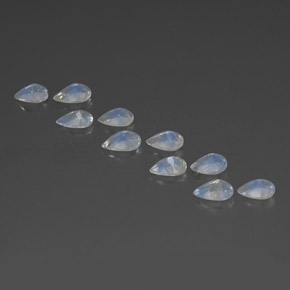 Gemas de piedra de luna arcoíris blanco natural de  ct, en forma de pera, transparente