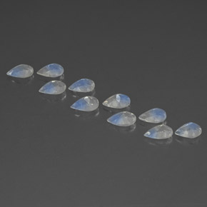 Gemas de piedra de luna arcoíris blanco natural de  ct, en forma de pera, transparente