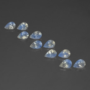 Gemas de piedra de luna arcoíris blanco natural de  ct, en forma de pera, transparente