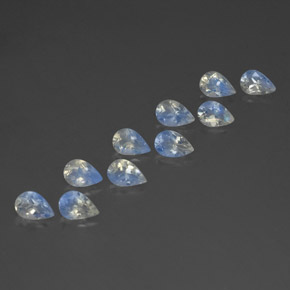 Gemas de piedra de luna arcoíris blanco natural de  ct, en forma de pera, transparente