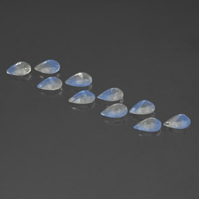 Gemas de piedra de luna arcoíris blanco natural de  ct, en forma de pera, transparente