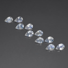 Gemas de piedra de luna arcoíris blanco natural de  ct, en forma de pera, transparente