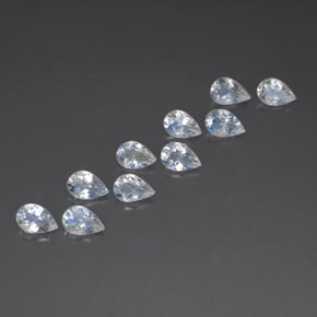 Gemas de piedra de luna arcoíris blanco natural de  ct, en forma de pera, transparente