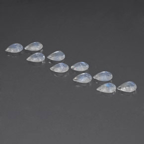 Gemas de piedra de luna arcoíris blanco natural de  ct, en forma de pera, transparente