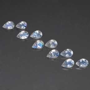 Gemas de piedra de luna arcoíris blanco natural de  ct, en forma de pera, transparente